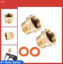Garden Hose Adapter 3/4 GHT Female to 3/4 NPT Male Brass Fitting 2 Pack Heavy