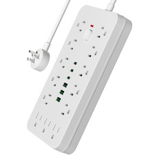 Surge Protector Power Strip 10 FT Flat Plug, 1875W/10A, 13 Multiple AC Outlet...