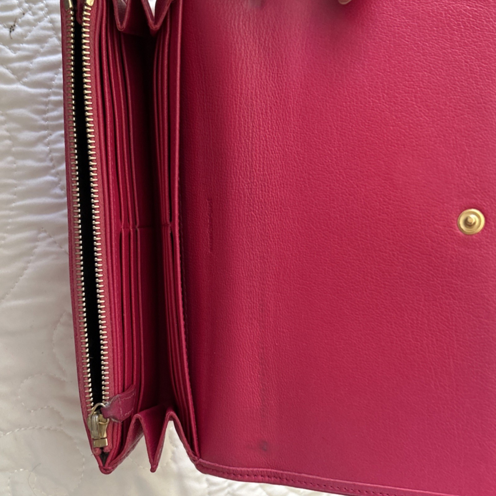 Saint Laurent Pink Solid Pattern Logo Accent Them… - image 4