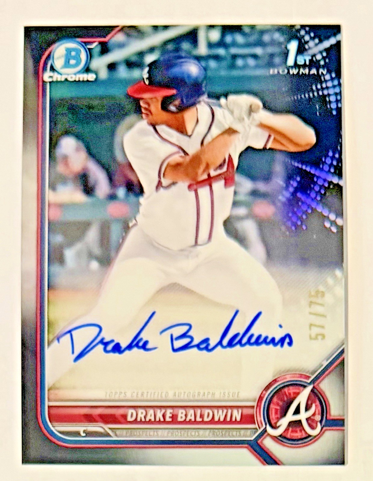 2022 BOWMAN CHROME DRAFT AUTO /75 BLACK REFRACTOR #CDADBN DRAKE BALDWIN
