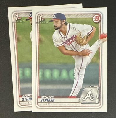 (2) Spencer Strider 2020 Bowman Draft 1st #BD-20 Lot - Atlanta Braves
