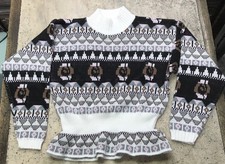Vintage Croquet Club Women’s Sweater Small 80s Geometric Knit Made In USA Acryli