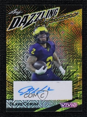 2024 Leaf Vivid Black Mojo 1/5 Blake Corum #DP-BC1 Rookie Auto RC 16wc