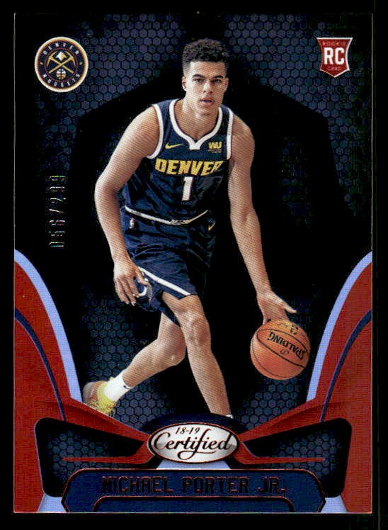 Michael Porter Jr. 2018-19 Panini Certified Red RC #/299 #164 Denver Nuggets ESE