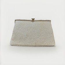 Coblentz Gold Beaded Fabric Clutch Evening Bag Purse Formal Party