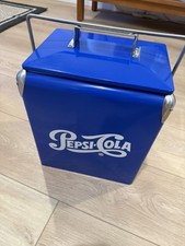 Vintage 1950's style PEPSI Blue White PEPSI-COLA Soda Metal Cooler With Tray