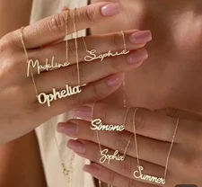 Personalized Handcrafted Necklace for Women Custom Name Cursive Letter Pendant