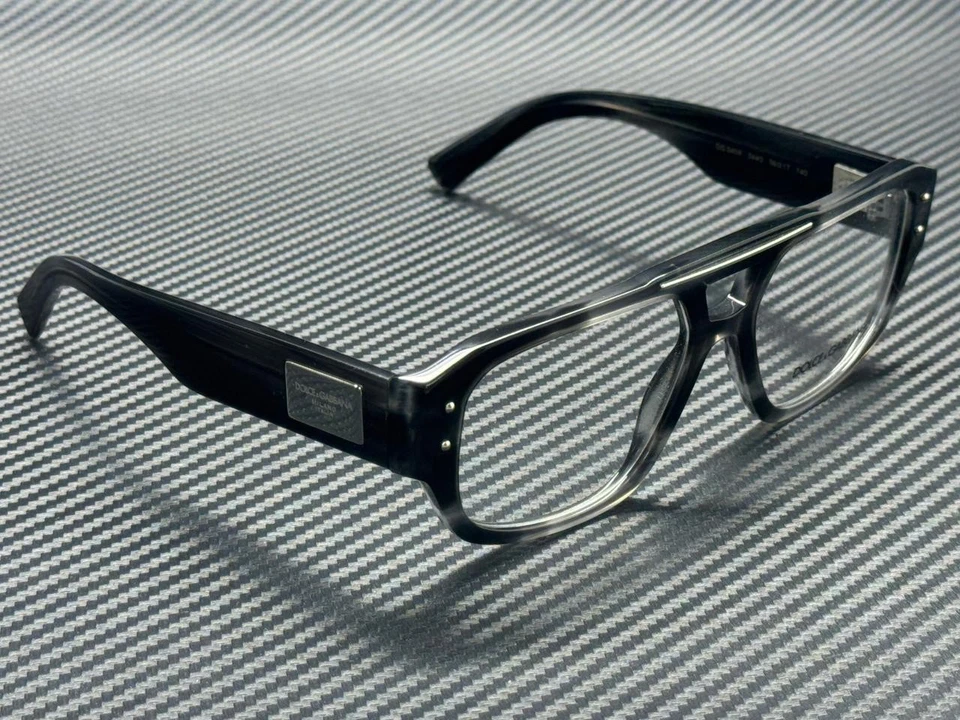 DOLCE & GABBANA DG3406 3440 Striped Grey Men's 56 mm Eyeglasses - Image 3 of 4