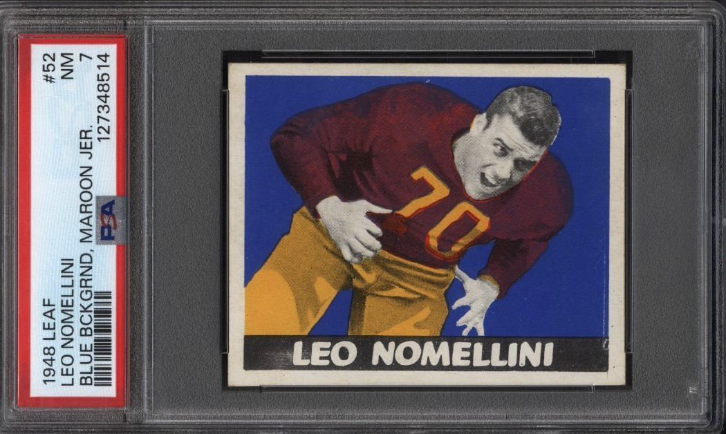1948 Leaf #52 LEO NOMELLINI ROOKIE Blue Background PSA NM 7+++ Hi End & Centered