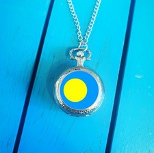 Palau Flag Pocket Watch. Palauan Gift for Him. Patriotic Christmas Gift.