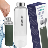 Aquafloow Glas-Trinkflasche 700 Ml Borosilikat – Auslaufsicher, Bpa-Frei, GrüN