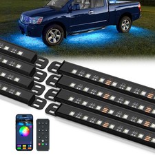 RGB LED Strip Under Car Tube Underglow Underbody System LED Neon Light Kit APP