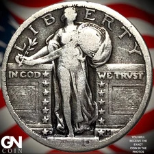 1920 D Standing Liberty Quarter Z4684