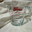 Vintage Pyrex Sz 2 Cup Glass Measuring Cup Red (Lowercase) Lettering Made in USA