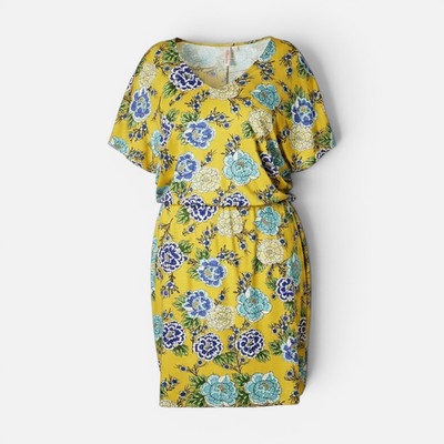 whkmp s great looks women's dress casual dress summer, yellow, 46