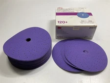 3M 31372 Cubitron II Clean Hookit Sanding Disc 6 Inch, 120+ Grit (50 Discs)