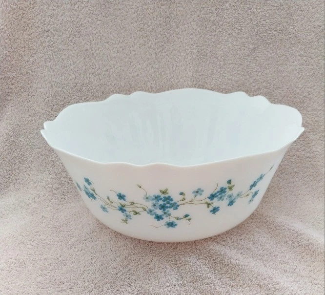 Saladier Vintage Arcopal – Motif Fleuri – Verre – Années 70/80