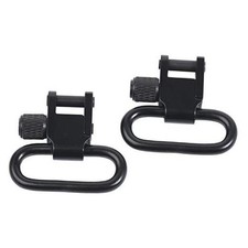 Pair of 1 Inch Tri-Lock Gun Sling Swivels All Metal (Three Color Options) Black