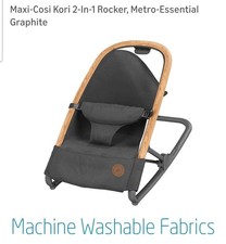 Maxi-Cosi Kori 2-In-1 Rocker, Upholstered Baby Rocker, Graphite