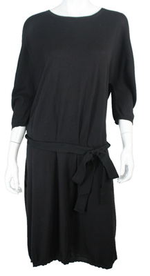 LANVIN Black Tight-Knit Grosgrain Belted Drop-Waist Bow Detail Shift Dress XL | eBay LANVIN Black Tight-Knit Grosgrain Belted Drop-Waist Bow Detail Shift Dress XL | eBay