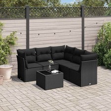 Salon de Jardin avec Coussins Meubles Terrasse 6 pcs Beige Résine Tressée vidaXL