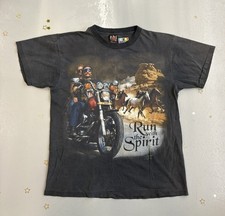 1993 3D Emblem Run with The Spirit Harley Davidson T Shirt Made In USA Vintage L