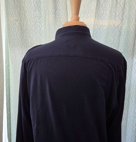 Armani Collezioni Mens Black Soft Cotton Collared Long Sleeve Button Shirt Sz M - Picture 13 of 18