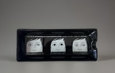 Rare FTP FuckThePopulation Rectangular Black Ashtray