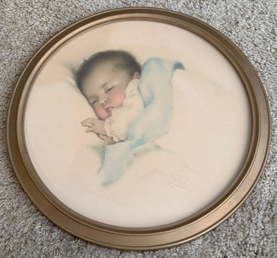 Bessie Pease Gutmann ''A Little Bit of Heaven'' Framed Picture - 15 1/2'' across