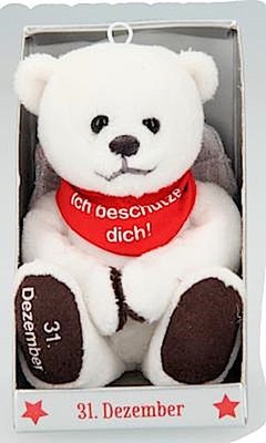 Depesche 8139.366 - Schutzengel Bär aus Plüsch, ca. 9 cm, mit Datum 31. Dez ...