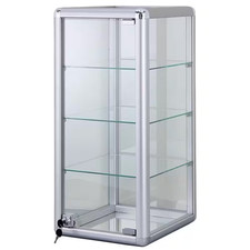 Silver Anodized Aluminum Vertical Glass Organizer Case