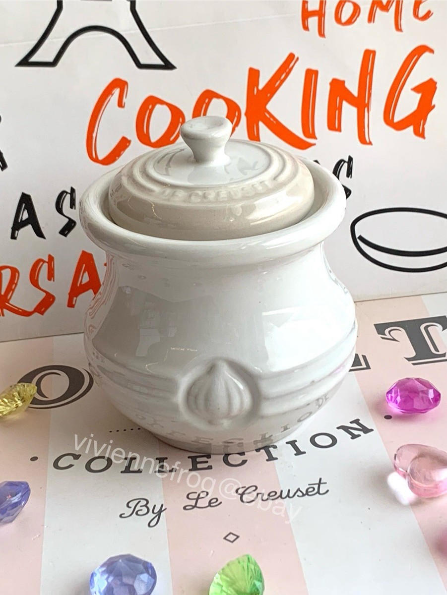 LE CREUSET ホーロー鍋 白 LE CREUSET 14oz/ 420ML MERINGUE NOT DUNE WHITE GARLIC KEEPER