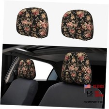 Vintage Flower Headrest Covers For Cars Rose Floral Girly Car Seat Floral Print