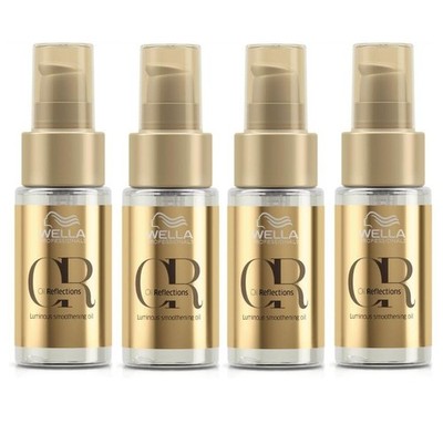 4 PACK TRAVEL SIZE Wella Oil Reflections Luminous Smoothing Oil 30ml