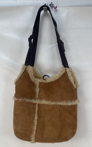 UGG Australia Sheepskin Suede Shearling Lined Shoulder Bag Hobo Purse -AS IS - Picture 4 of 6