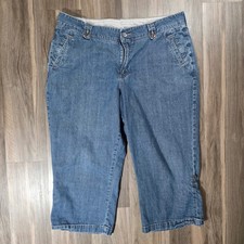 Riders by Lee Womens Medium Wash Cotton Capri Crop Jeans Blue Size 18M 131-349L