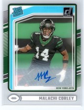 Malachi Corley 2024 Clearly Donruss Rated Rookie Auto! Jets