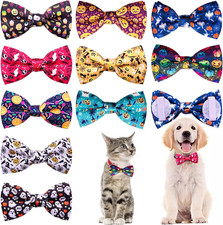 10 Pack Dog Bowties Halloween for Small Dogs Sliding Collar