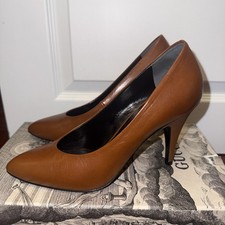 Gucci Malaga Kid High Heel Brow-taupe Leather 38