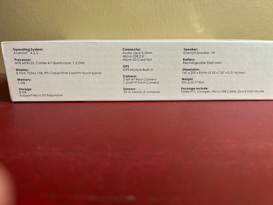 Le Pan Mini 8GB, High Perf. Wi-Fi, Silver, Complete Bundle Quad Core Tablet - Image 3 of 4