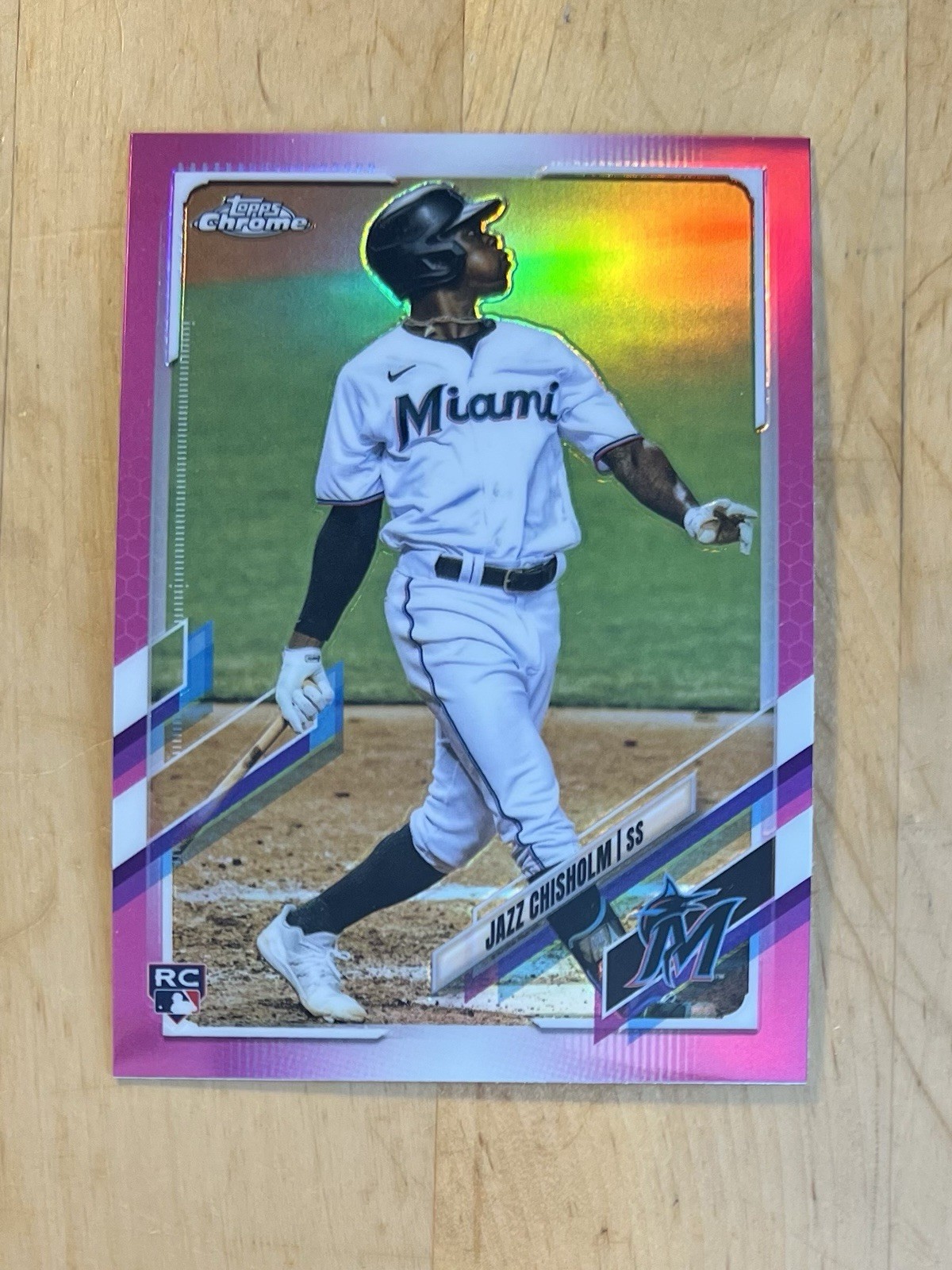 2021 Topps Chrome - Jazz Chisholm #144 Pink Refractor (RC)