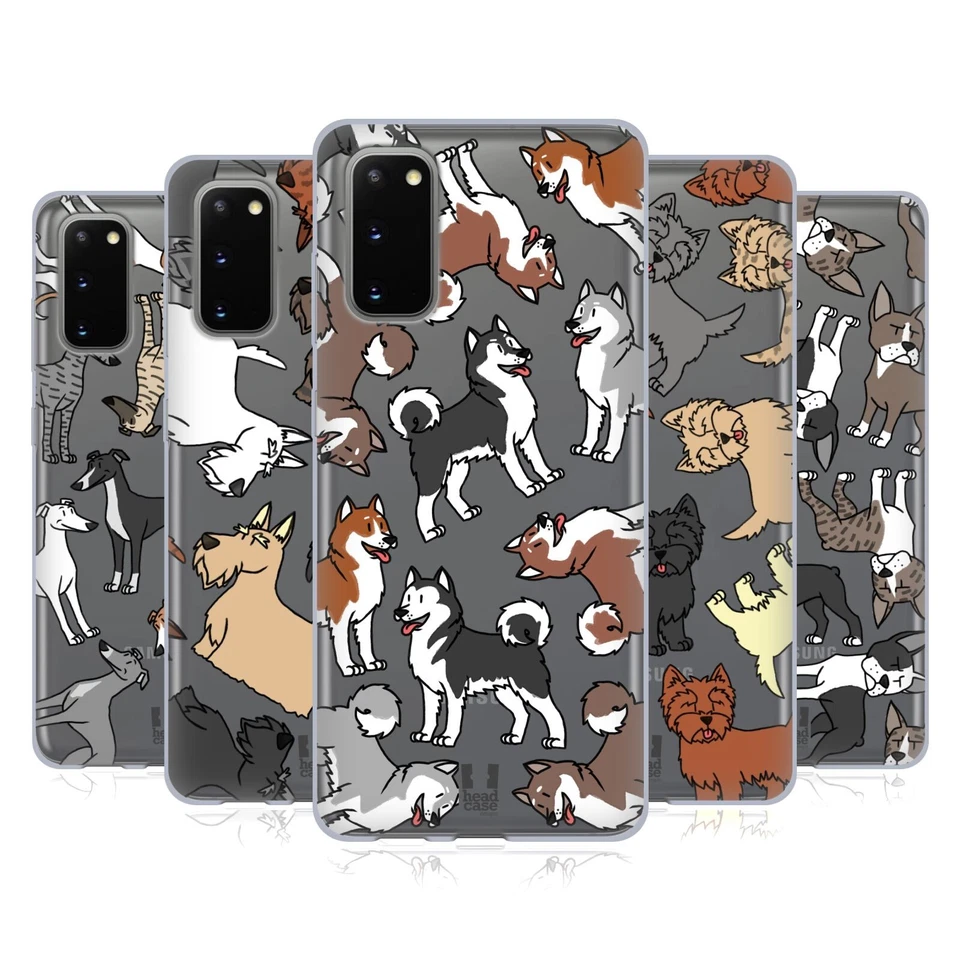 HEAD CASE DESIGNS DOG BREED PATTERNS 6 GEL CASE & WALLPAPER FOR SAMSUNG PHONES 1 - Image 1 of 4