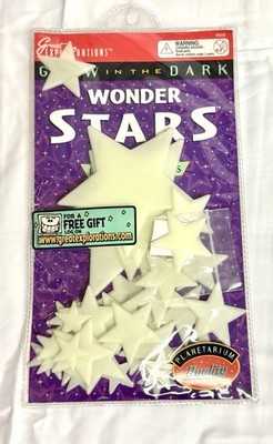 VINTAGE 1997 TWINKLE GLOW IN THE DARK GLITTER 3D STARS NEW IN PACKAGE 40 Ct.