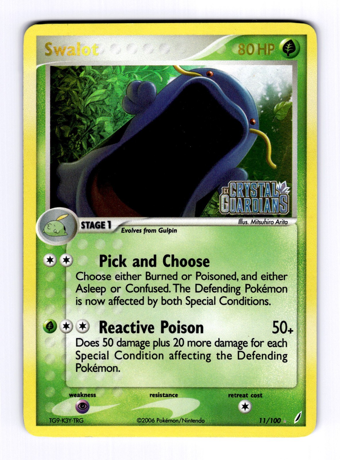 Swalot Crystal Guardians #11 (2006) Reverse Holo NM Pokemon