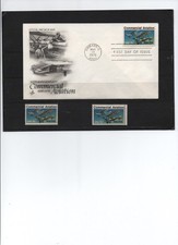 Briefmarken USA 1976: 50 Jahre kommerzielle Luftfahrt / 13 C - FDC + postfrisch