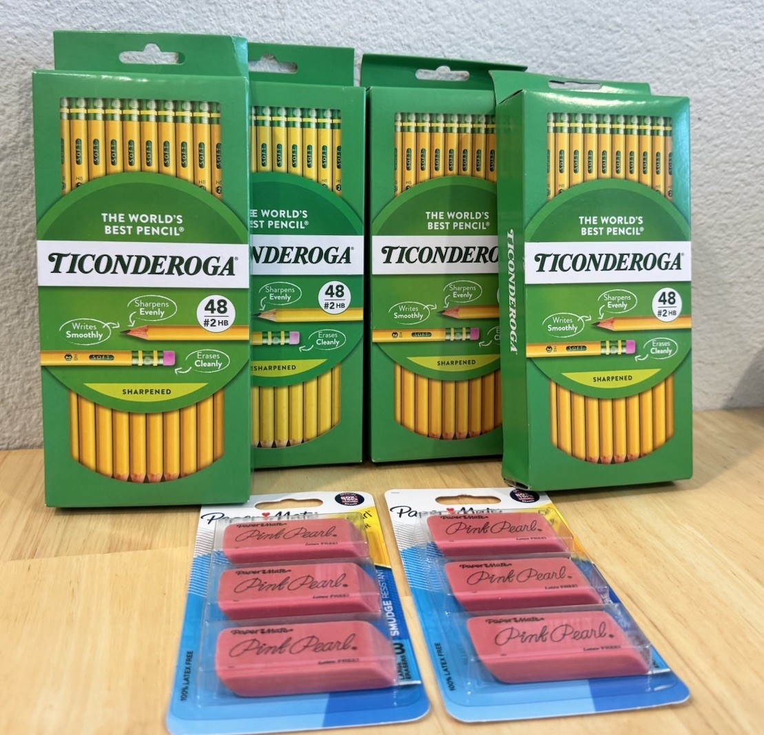 Ticonderoga Premium Wood Pencils, Sharpened #2 Lead, Yellow, 48 Count (4 Packs)