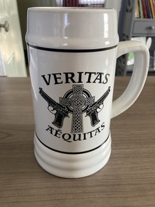 Veritas Aequitas Boondock Saints Beer Mug 2010 Excellent Condition Rare 24 Ozs.