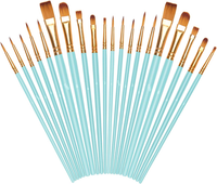 20 StüCk Pinselset Nylon Pinsel Hochwertige Kunststoffgriff Acrylfarben