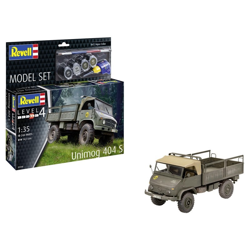Maquette Unimog 404 S Revell 63348 à coller et à peindre au 1/35 pour modélistes