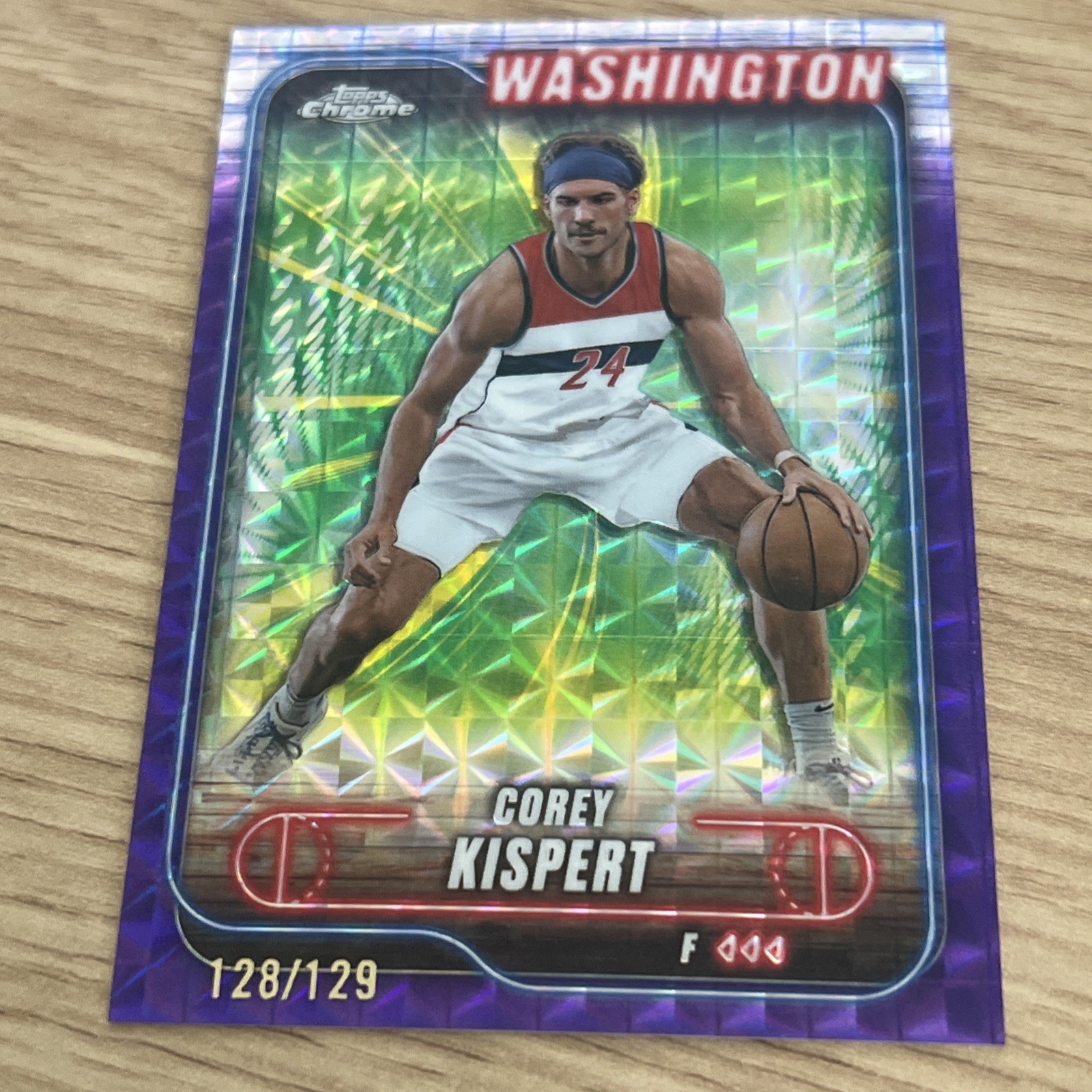 2025 Topps Chrome Basketball Corey Kispert Purple Geometric Refractor /129 #72